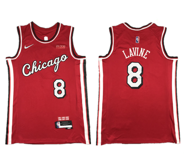 Men's Chicago Bulls #8 Zach lavine 75th Anniversary Red Edition Swingman Stitched Basketball Jersey